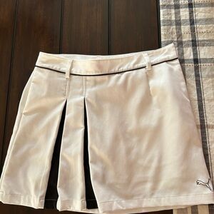 White Pleated Skort with Black Trim